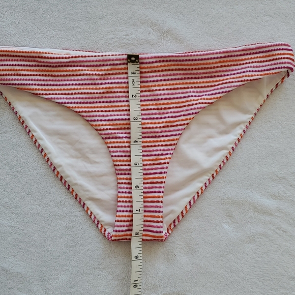 Onia Swim Pink Orange Red White Stripe Cheeky Bikini Bottoms Sz Small - Picture 9 of 10
